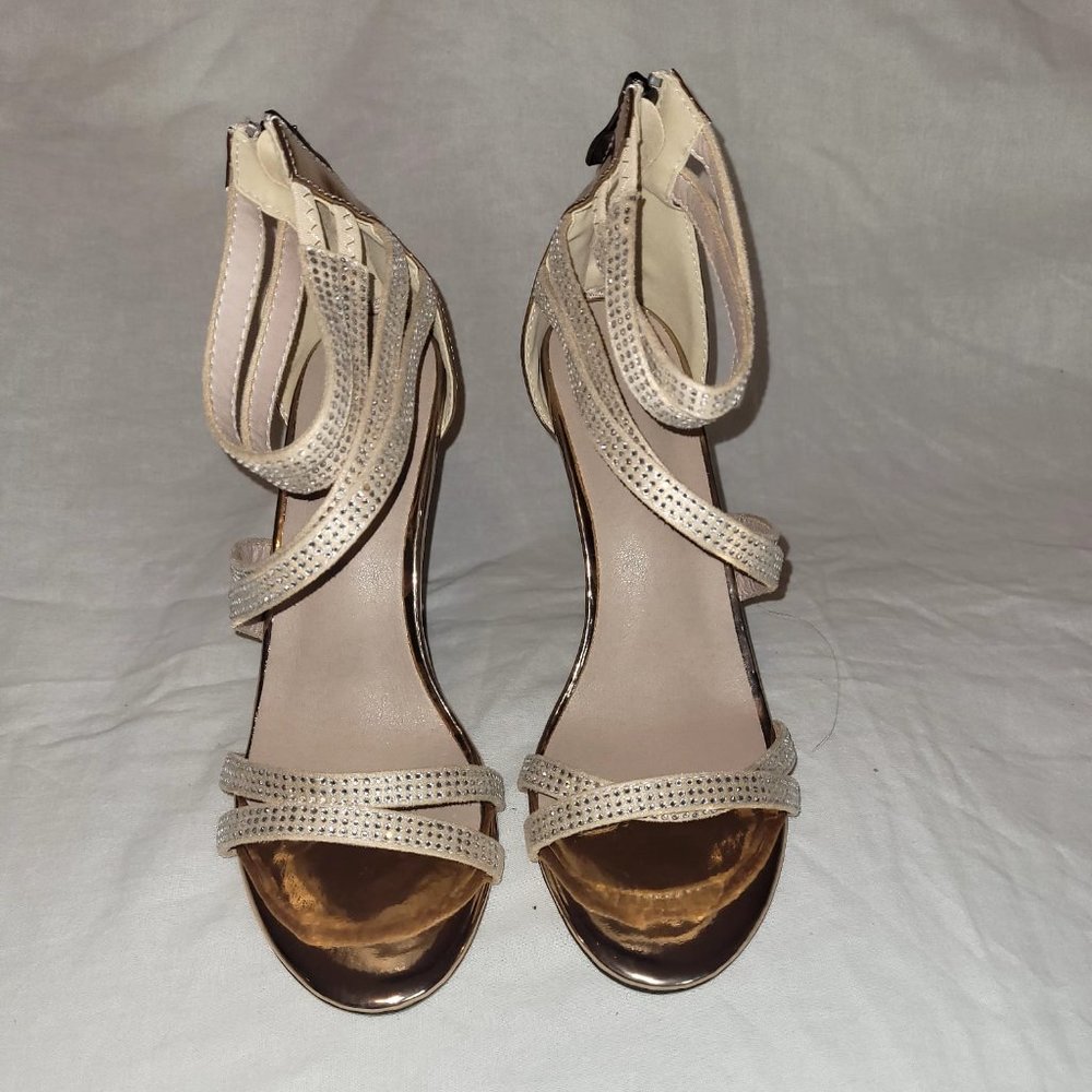 Rhinestone Cross Strap High Heel Sandals